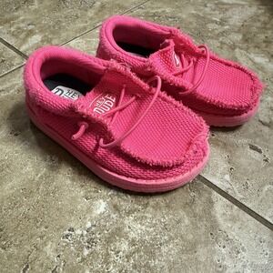 Kids Hey Dude Wally Toddler Funk Mono Pink Fuzzy Casual Shoes Size K7